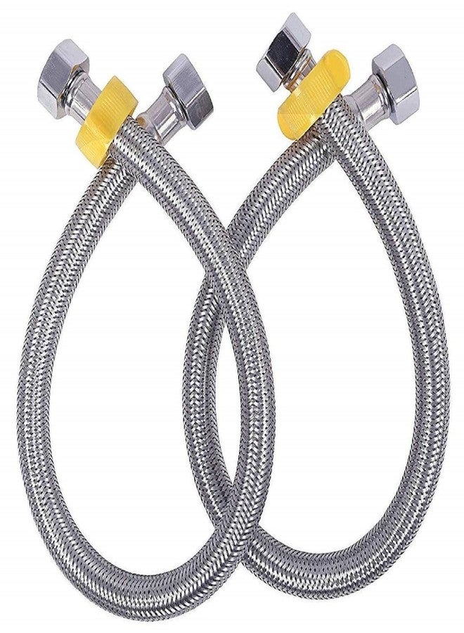 JAGGER JCP2211 Heavy Stainless Steel Connection Pipe For Geyser Connection Pipe For Wash Basin/Toilet Flush/Geyser Hose Pipe (Width - 1/2-inch, Silver, SS Wired) - Pack of 2 (36 INCH) - Image 2